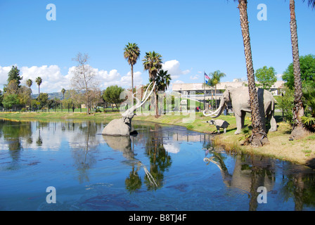 La Brea Tar Pits, Hancock Park, Wilshire Boulevard, Los Angeles, California, Vereinigte Staaten von Amerika Stockfoto