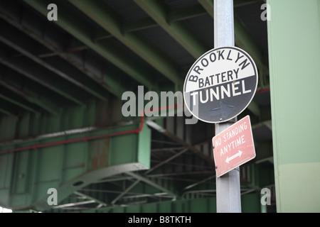 Brooklyn-Battery Tunnel Zeichen Stockfoto