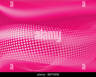 abstrakte rosa Welle Hintergrund mit Halbton-detail Stockfoto