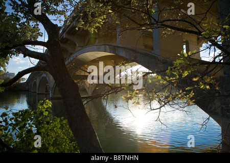 Austin, Texas Lamar Street Bridge über Lady Bird Lake (ehemals Town Lake) Stockfoto