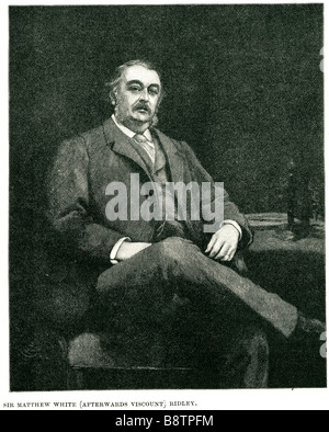 Matthew White Ridley, 1. Viscount Ridley PC, DL (25 Juli 1842 – 28. November 1904), bekannt als Sir Matthew White Ridley, Bt, ab 18 Stockfoto