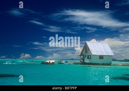 Schwarze Perle Bauernhof in der Lagune von Taha'a Insel in Polynesien Stockfoto