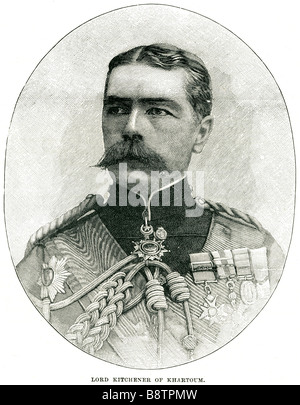 Lord Kitchener of Khartoum Feldmarschall Horatio Herbert Kitchener, 1. Earl Kitchener, KG, KP, GCB, OM, GCSI, GCMG, GCIE, ADC, Stockfoto