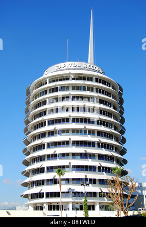 Capitol Records Building, Vine Street, Hollywood, Los Angeles, California, Vereinigte Staaten von Amerika Stockfoto