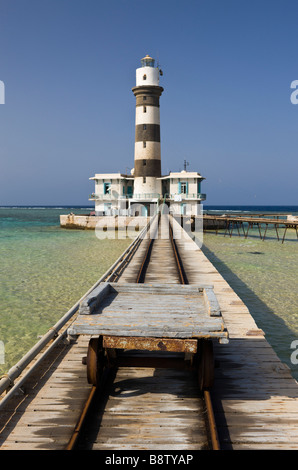 Leuchtturm Daedalus Riff-Rotes Meer-Ägypten Stockfoto