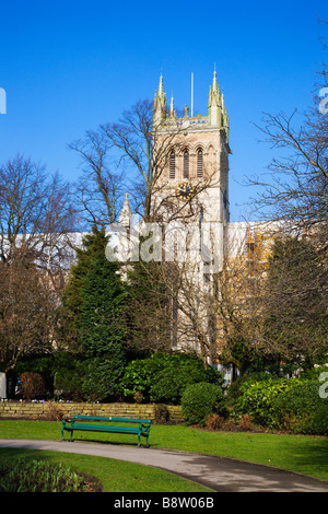 Selby Abbey aus dem Park Selby North Yorkshire England Stockfoto