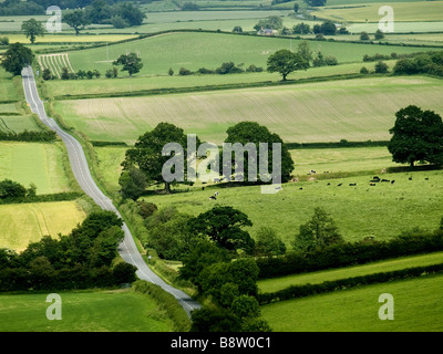 Offas Dyke gesehen von Montgomery schloss die Märsche Shropshire England UK Stockfoto