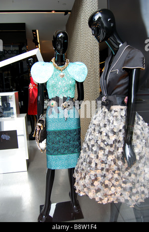 Mode-Boutique Fenster, N.Rodeo Drive, Beverly Hills, Los Angeles, California, Vereinigte Staaten von Amerika Stockfoto