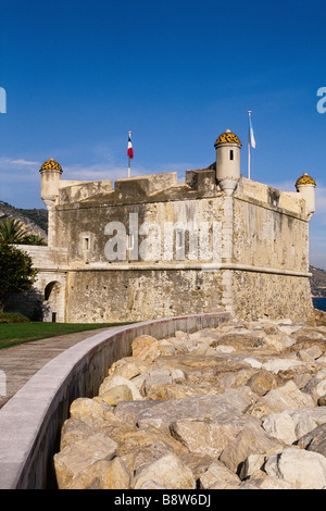 Die Palmero Küstenfort in Menton Stockfoto
