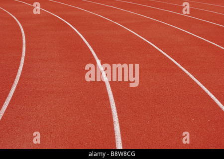 Leichtathletikbahnen Stockfoto