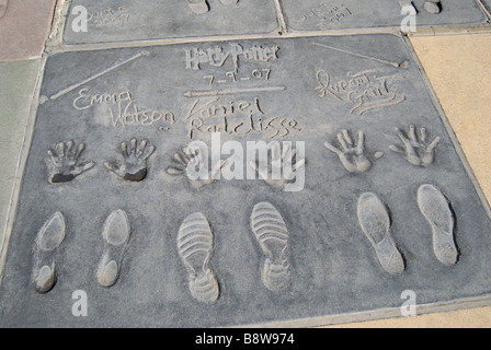 Harry Potter-Star druckt, TCL Chinese Theatre, Hollywood Boulevard, Hollywood, Los Angeles, California, Vereinigte Staaten von Amerika Stockfoto