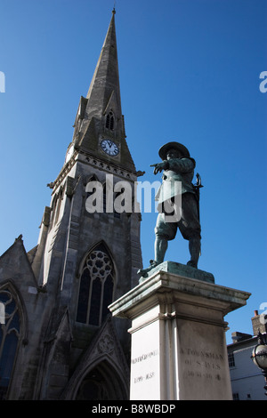 Die Statue von Oliver Cromwell in "St. Ives", Cambridgeshire, England, UK. Stockfoto