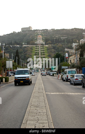 Bahai-Gärten auf dem Berg Karmel von Ben Gurion Street im ehemaligen Templer deutsche Kolonie Stockfoto