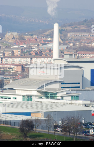 Müllverbrennungsanlage Sheffield, Sheffield Hausmüll behandelt und liefert Wärme an die örtlichen Fernwärme-Schema Stockfoto