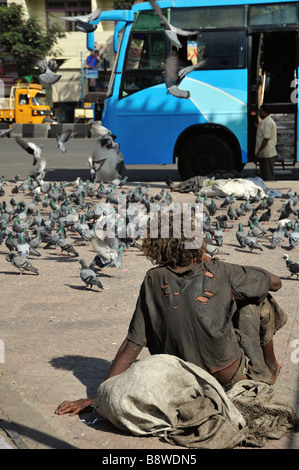 Straße Bewohner Bettler Indien Stockfoto