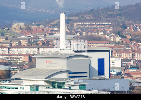 Müllverbrennungsanlage Sheffield, Sheffield Hausmüll behandelt und liefert Wärme an die örtlichen Fernwärme-Schema Stockfoto