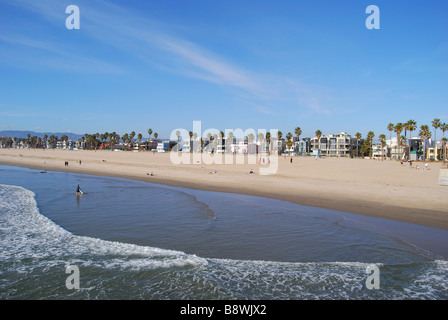 Venice Beach vom Pier, Los Angeles, Kalifornien, Vereinigte Staaten von Amerika Stockfoto