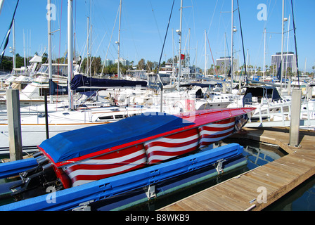 Boote in der Marina, Marina del Rey, Los Angeles, California, Vereinigte Staaten von Amerika Stockfoto