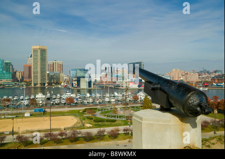 Blick auf den Innenhafen von Federal Hill Park Stockfoto