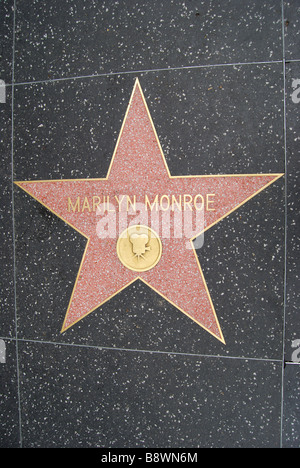 Marilyn Monroe Stern, Hollywood Walk of Fame, Hollywood Boulevard, Hollywood, Los Angeles, California, Vereinigte Staaten von Amerika Stockfoto