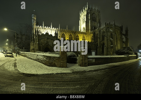 St Mary's Church, North Bar In der, im Schnee Beverley Teppichboden, East Riding von Yorkshire, Großbritannien Stockfoto
