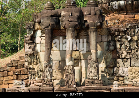 Terrasse der Elefanten Angkor Thom Stockfoto