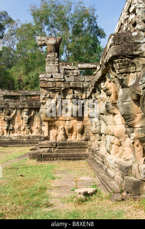 Terrasse der Elefanten Angkor Thom Stockfoto