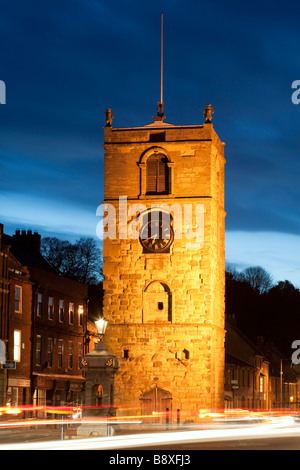 Die Morpeth Clock Tower irgendwann von 1604 bis 1634 erbaut enthält die ältesten Glocken läuten in Northumberland Stockfoto