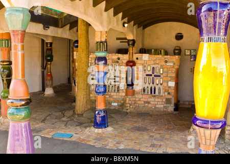 Hundertwasser-Toilette Kawakawa Stockfoto