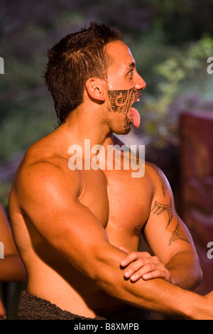 Maori Haka Ritualtanz Rotorua Neuseeland Stockfoto