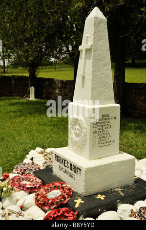 Schlachtfeld, Verteidigung von Rorkes Drift, Gedenkstätte auf dem Friedhof, britische Soldaten, AngloZulu-Krieg, 1879, Militärgeschichte, KwaZulu Natal, Südafrika Stockfoto