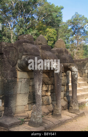 Terrasse der Elefanten Angkor Thom Stockfoto