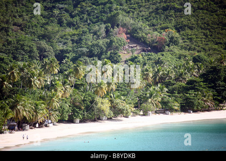 Das Paradies Strand von Cane Garden Bay auf der Karibik Insel Tortola auf den British Virgin Islands Stockfoto