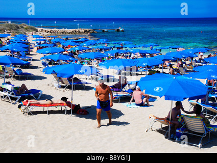 Strandleben in Fig Tree Bay in Protaras Zypern Stockfoto