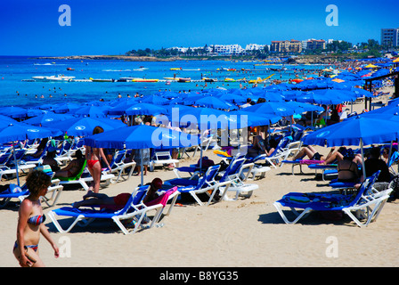 Strandleben in Fig Tree Bay in Protaras Zypern Stockfoto