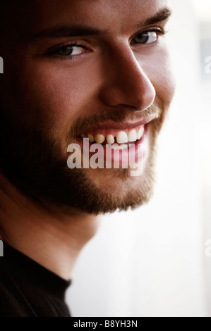 Eine lachende Mann Nahaufnahme. Stockfoto