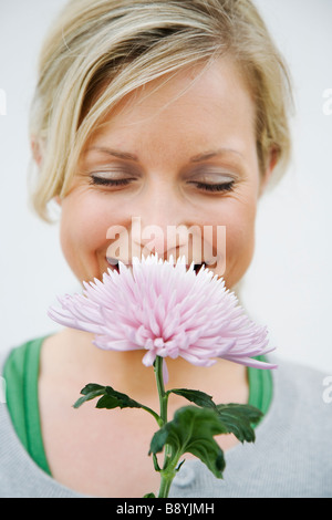 Porträt einer lächelnden Frau Schwedens. Stockfoto