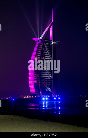 Burj al Arab Hotel, Jumeirah Beach, Dubai, Vereinigte Arabische Emirate Stockfoto