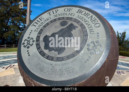 Das Tip of Borneo-Denkmal am Tanjung Simpang Mengayau in der Nähe von Kudat und Bak Bak in Sabah Malaysia Stockfoto