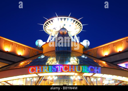 Christchurch Casino an der Dämmerung, Victoria Street, Christchurch, Canterbury, Südinsel, Neuseeland Stockfoto