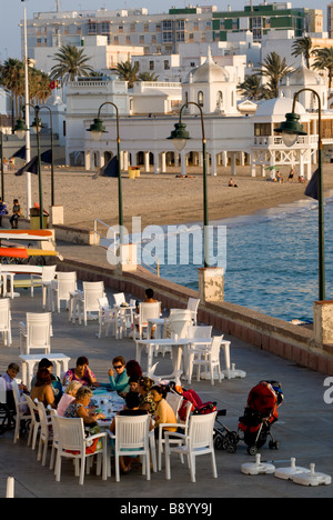 Europa Spanien Andalusien Cadiz Playa De La Caleta Stockfoto