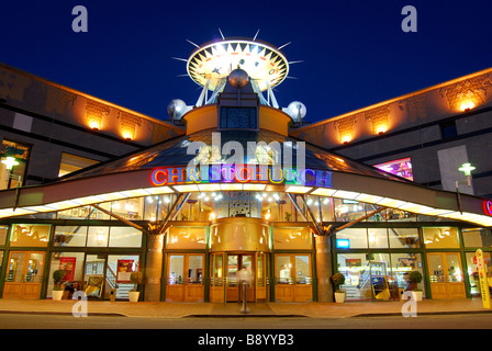 Christchurch Casino an der Dämmerung, Victoria Street, Christchurch, Canterbury, Südinsel, Neuseeland Stockfoto