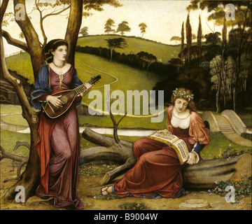 DIE sanfte Musik eines vergangenen Tages 1873 von John Roddam Spencer Stanhope In der oberen Halle Wightwick Manor Stockfoto