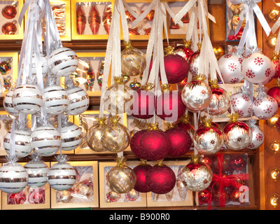 Weihnachtsmarkt in Roemer Platz Frankfurt Am Main Deutschland Stockfoto