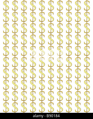 goldenen Dollarzeichen 3D-Textur Stockfoto