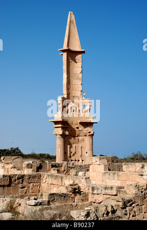 Das Mausoleum von Bes in Sabratha Stockfoto