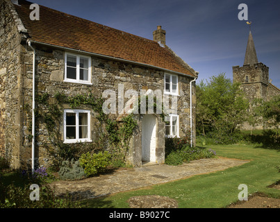 Rose Cottage, ein NT-Ferienhaus in Mottistone Dorf Isle Of Wight Stockfoto