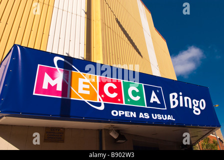 Mecca Bingo Schild Bingo-Halle in Norwich, Norfolk, Großbritannien Stockfoto