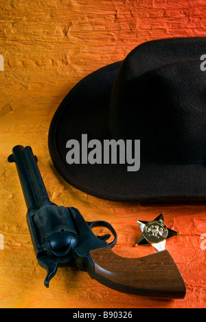 Sheriff-Sterne Pistole-Hut Stockfoto