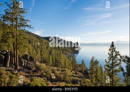 Am späten Nachmittag Blick vom Aussichtspunkt Logan schwärmen off Highway 50, Zephyr Cove, Lake Tahoe, Nevada, USA Stockfoto